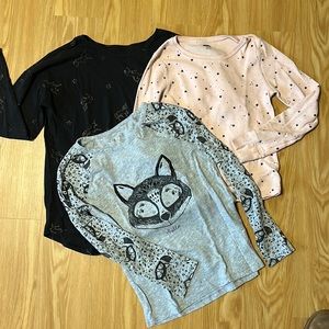 Lot of 3 Old Navy / Cat & Jack Long-Sleeve Tees